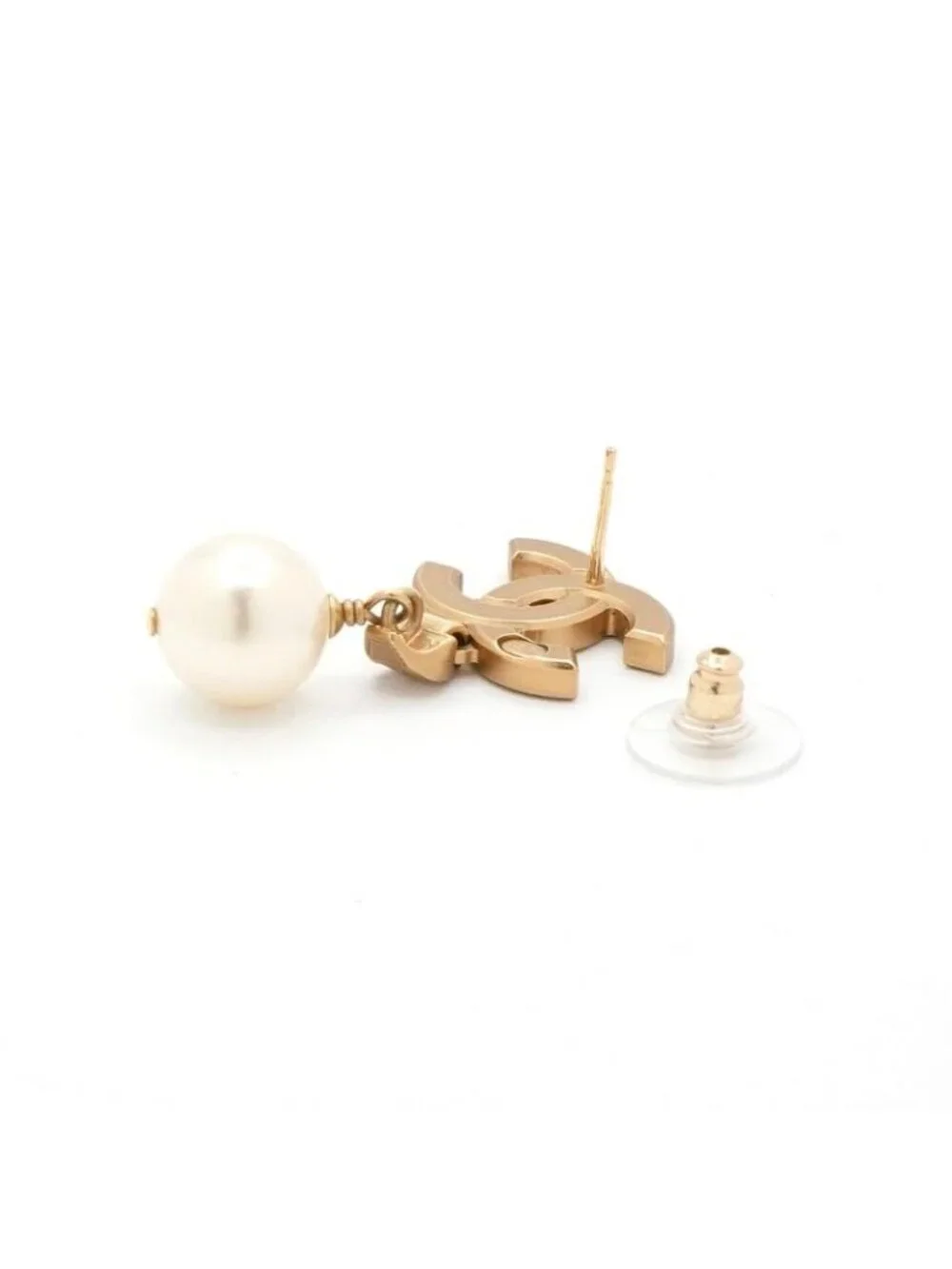 Chanel Earrings Gold Coco Mark Rhinestone